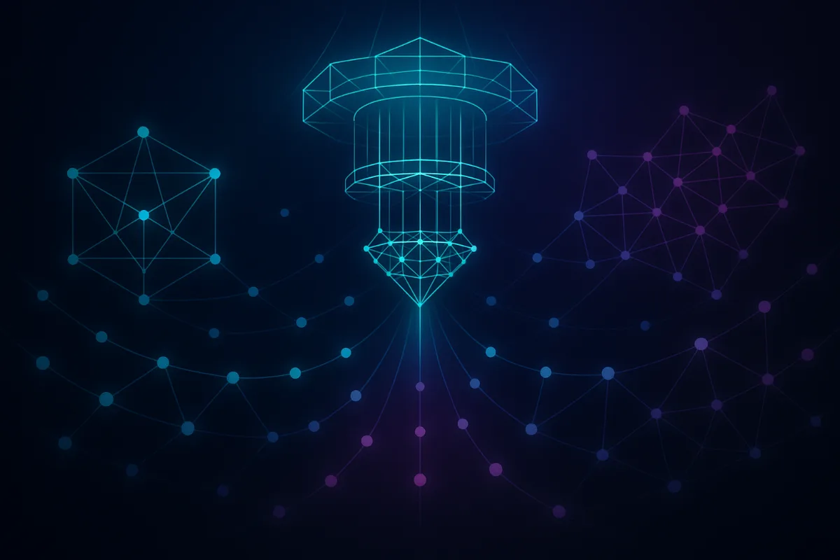 Abstract illustration for: Scalable entanglement distribution using encoded hybrid repeater chains
