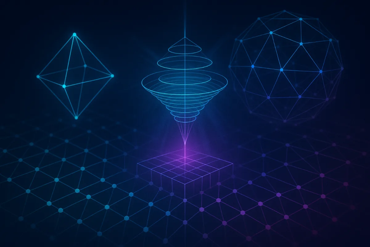 Abstract illustration for: AWS and JPMorganChase collaborate to advance quantum computing R&D