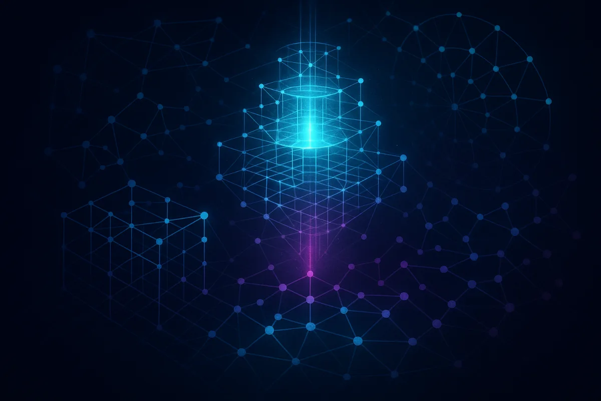 Abstract illustration for: Connectivity--Interference Competition in Coherent Transport on Percolated Hierarchical Small-World Networks